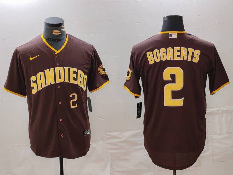 Men San Diego Padres #2 Bogaerts Brown Game 2024 Nike MLB Jersey style 3